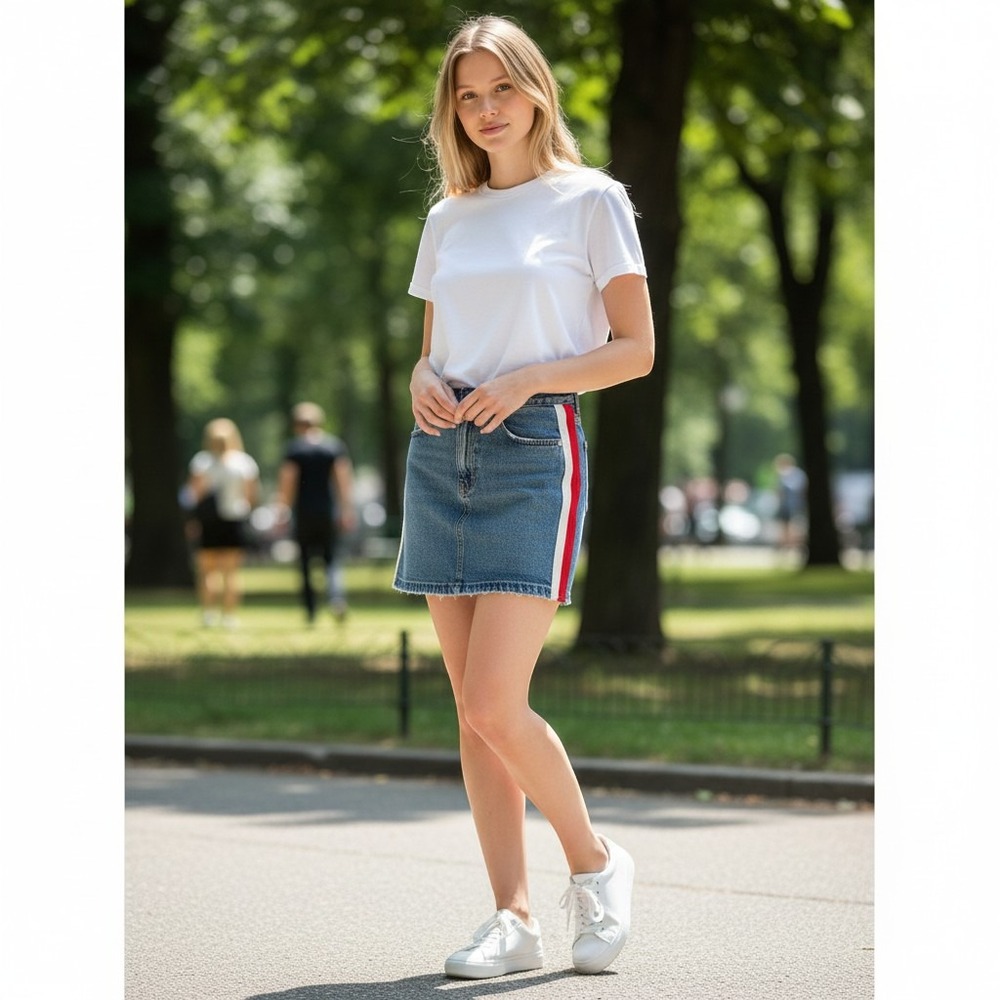 Zara TRF Authentic Denim Mini Skirt Size XS Blue Jean Skirt